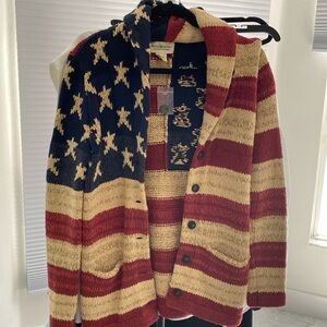 denim & supply Ralph Lauren vintage American flag cardigan size small
